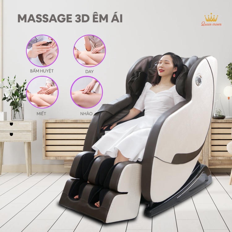 Ghế Massage QUEEN CROWN 3D T1-9 Chất Lượng Cao - Máy Massage Toàn Thân Tích Hợp Nhiệt - Quà Tặng Ý Nghĩa Cho Người Thân | ghế massage QUEEN CROWN số 1JAPAN | Tiki