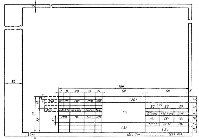 Tiêu chuẩn cụ thể cho khung tên bản vẽ kiến trúc | Cốp Pha Việt