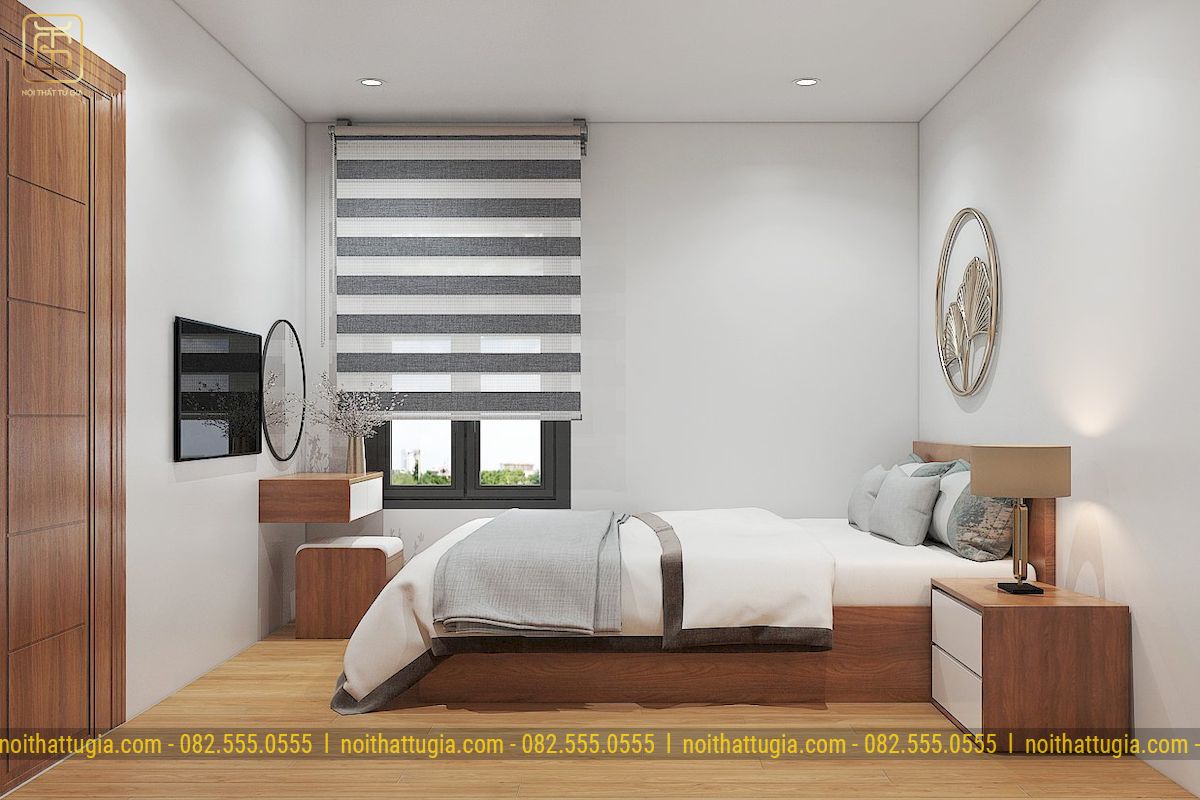 Thiết kế phòng ngủ có diện tích 7m2 thì nên sử dụng những đồ nội thất có kích thước nhỏ gọn và tối giản